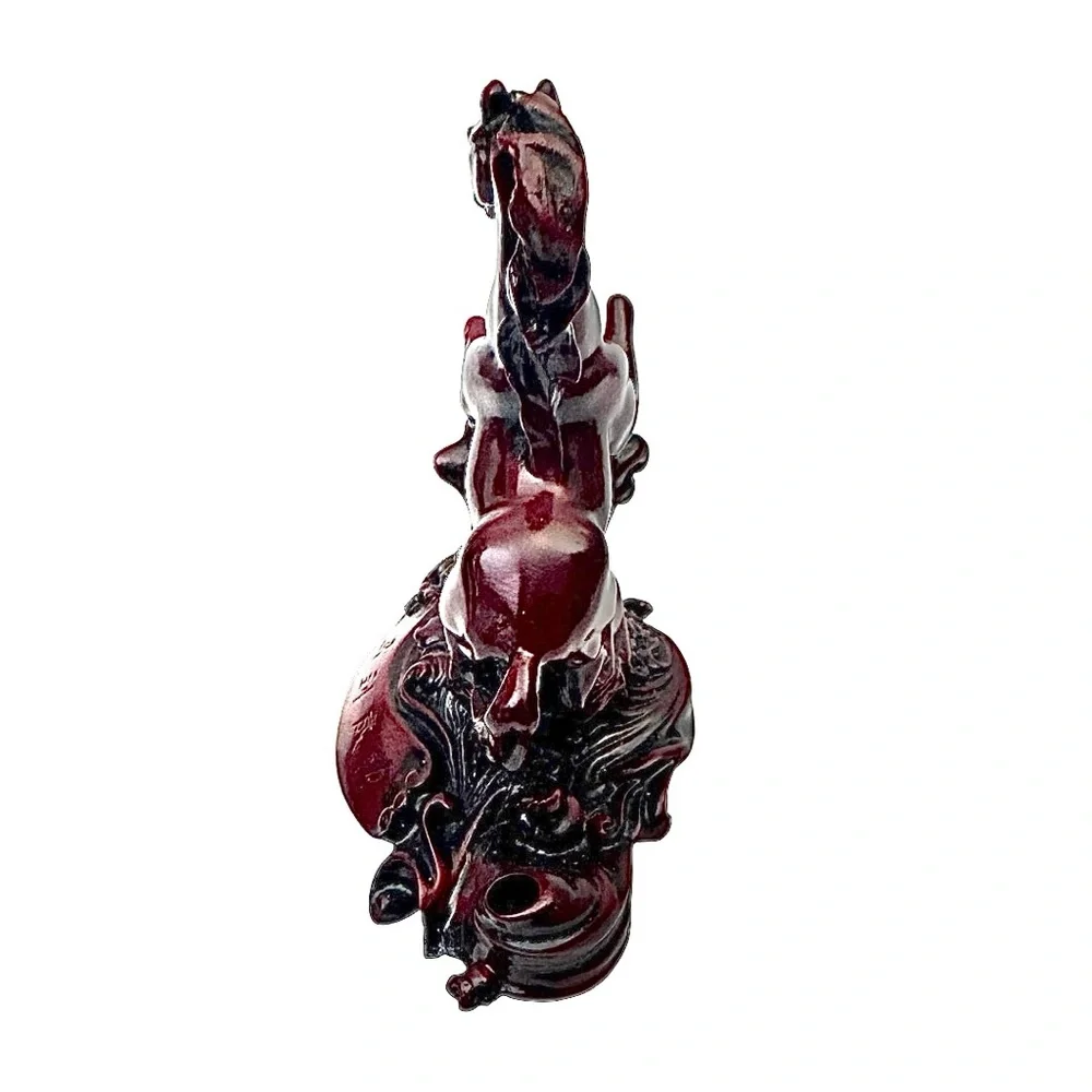 Chinese Horse Statue Feng Shui Decor “Ma Dao Cheng Gong” Resin Success Symbol